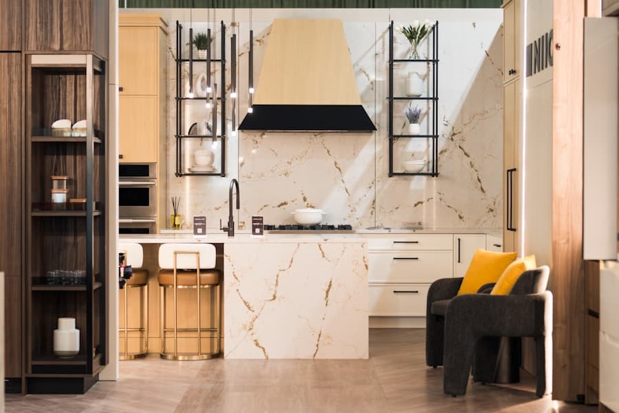 Kitchen showroom display with premium faucets